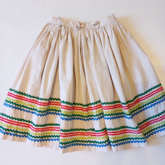 Miss Pat California vintage 1960s zig zag pattern A-line skirt - Picture 3 of 8